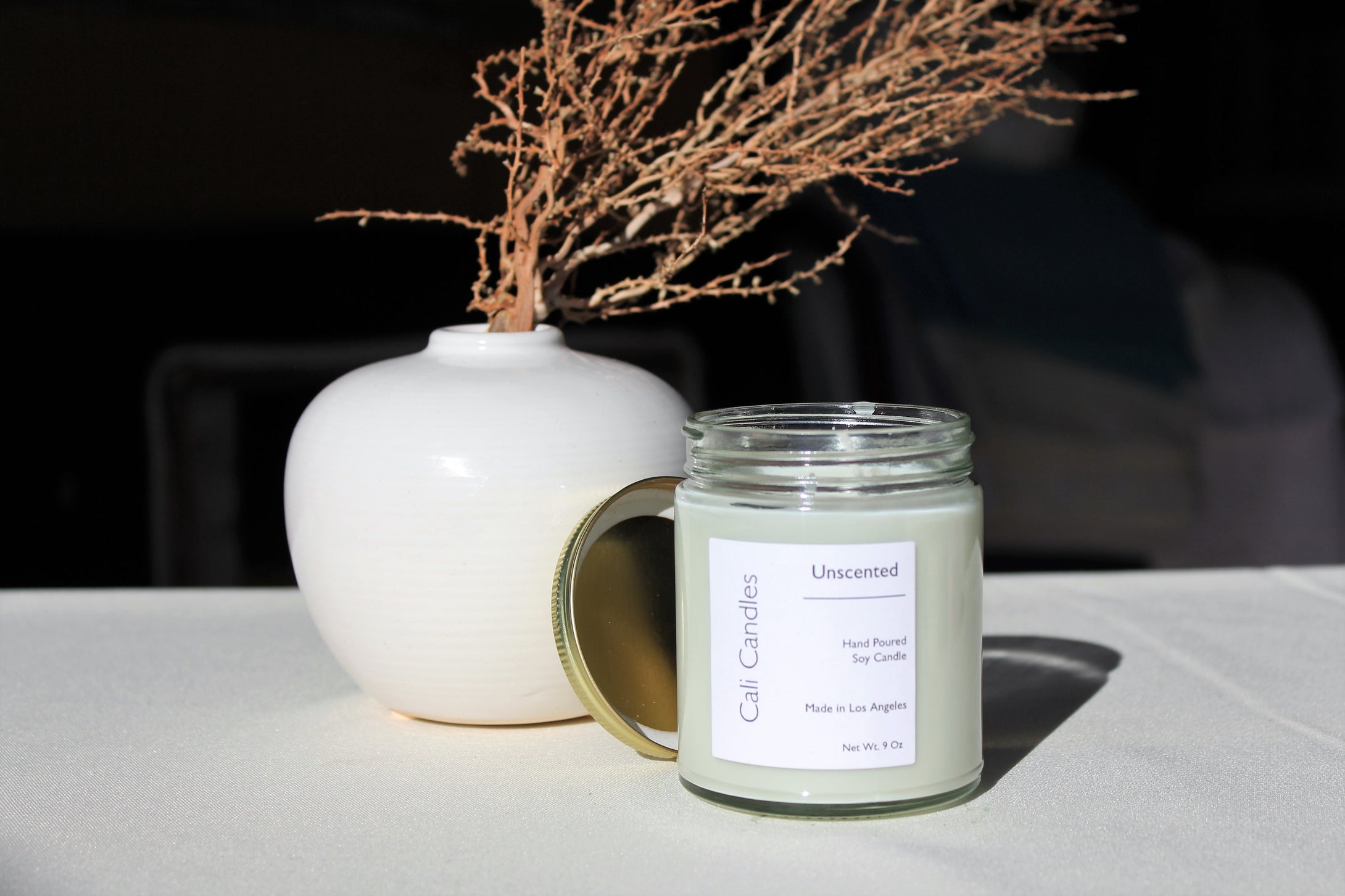 White Hand Poured Soy Wax Jar Candle